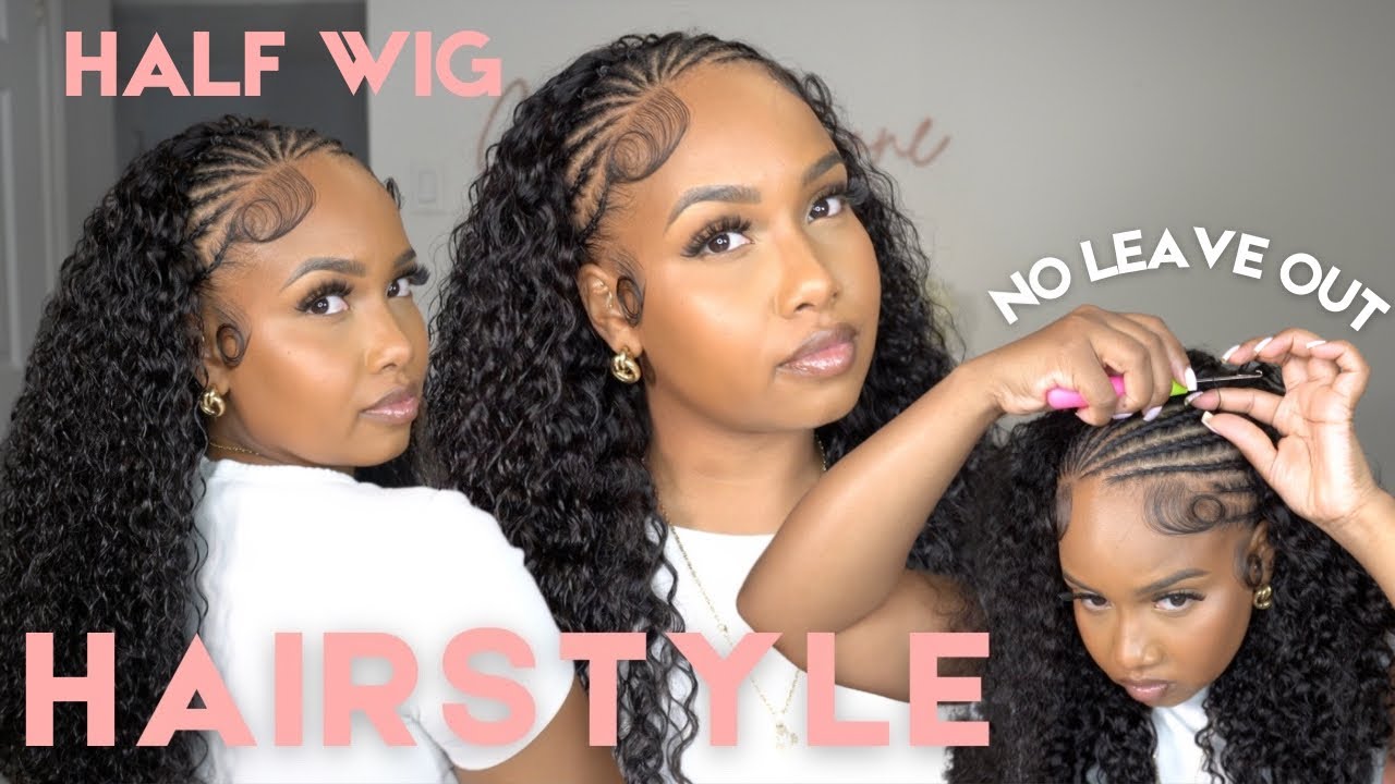 Укладка полупарика + косички | Простая естественная укладка с участием Isee Hair Bermuse Curly Wig