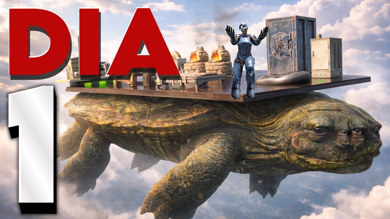 Como un SOLO de 10.203 Horas Construye una FORTALEZA en el CIELO en un Megachelon en Ark PvP...