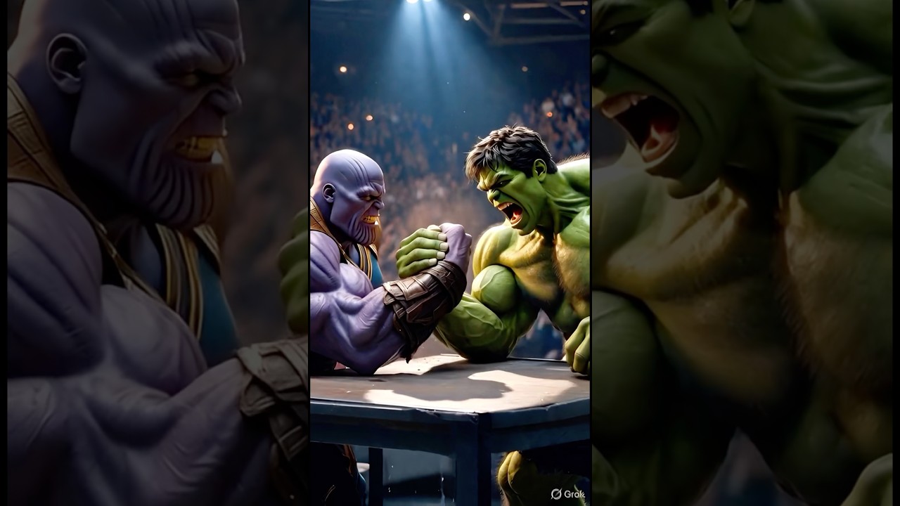 Hulk Vs Thanos Arm Wrestling 🤼 ai story #hulk #thanos #shorts