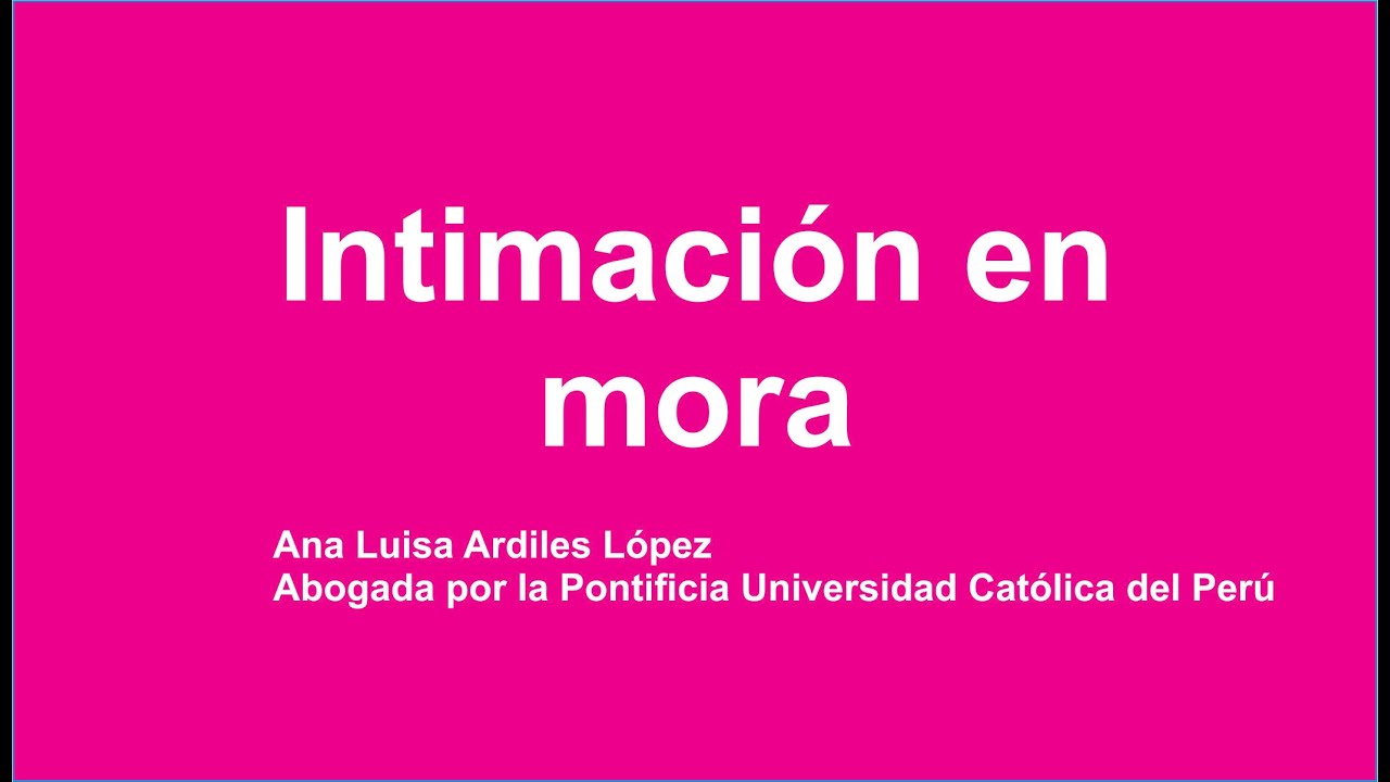 Intimación en mora