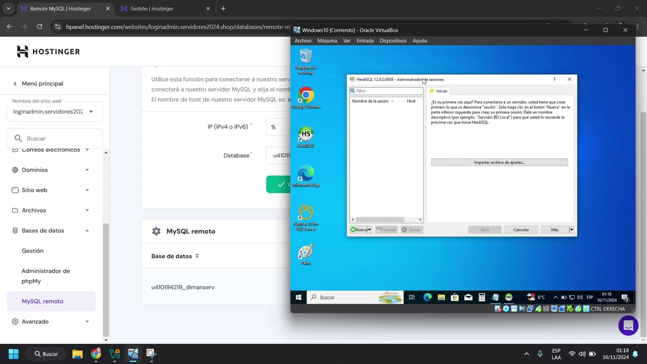 CONEXION REMOTA A BASE DE DATOS (MySQL) EN HOSTINGER