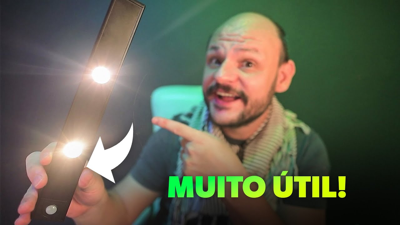 Luminária / Luz de LED bastão com Sensor de presença - Recarregável