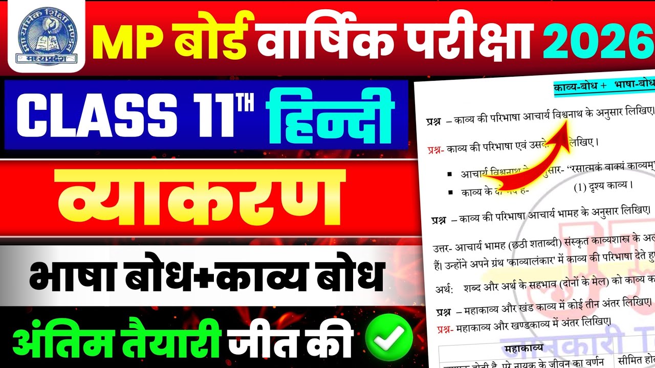 Class 11th Hindi Grammar imp Question Answer Varshik Pariksha 2026 | Class 11 Hindi vyakaran