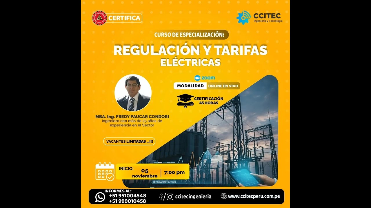 🔴CURSO: REGULACIÓN Y TARIFAS ELÉCTRICAS