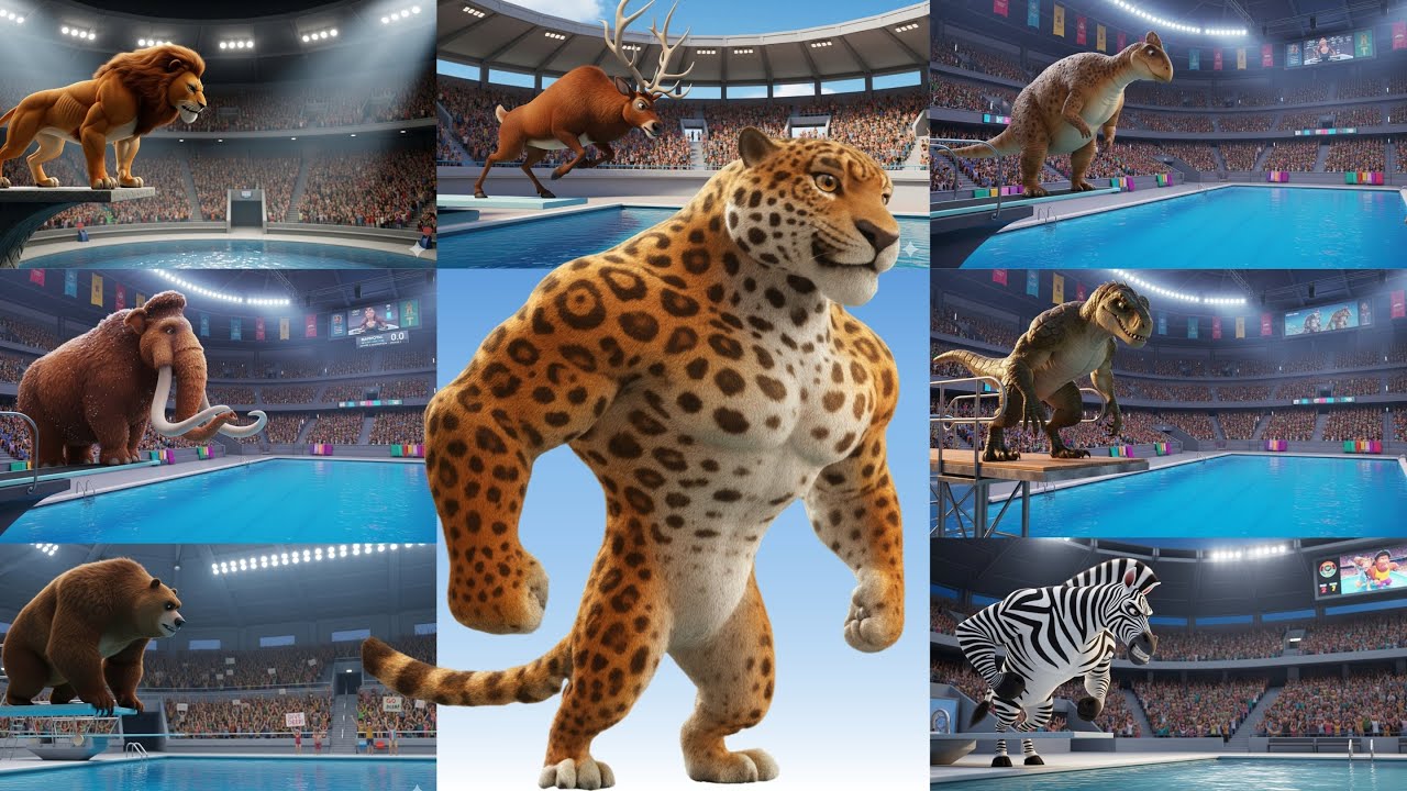 🏊&zwj;♂️ ABC Prehistoric Animal Athlete Song  | Fantasy Olympic Swimming Animals 🦖 | Jumpy Jungle TV