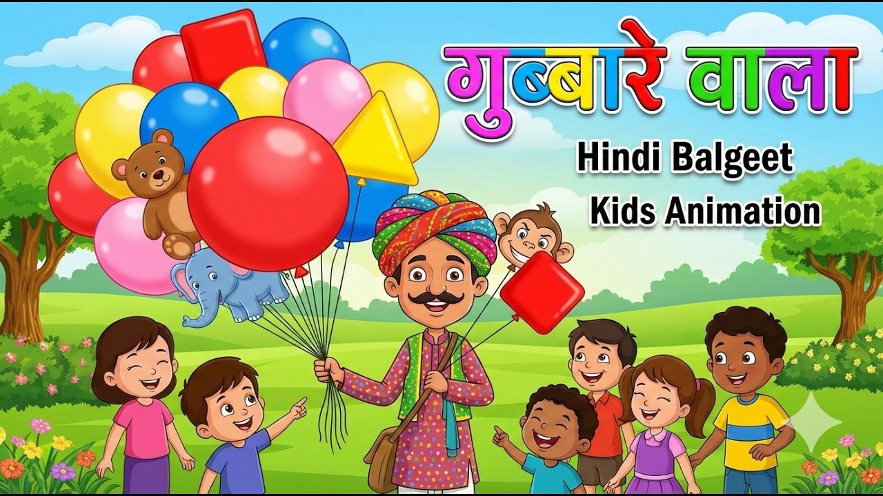 Gubbare Wala Song | बच्चों के प्यारे गुब्बारे | Hindi Rhymes #nurseryrhymes #balgeet