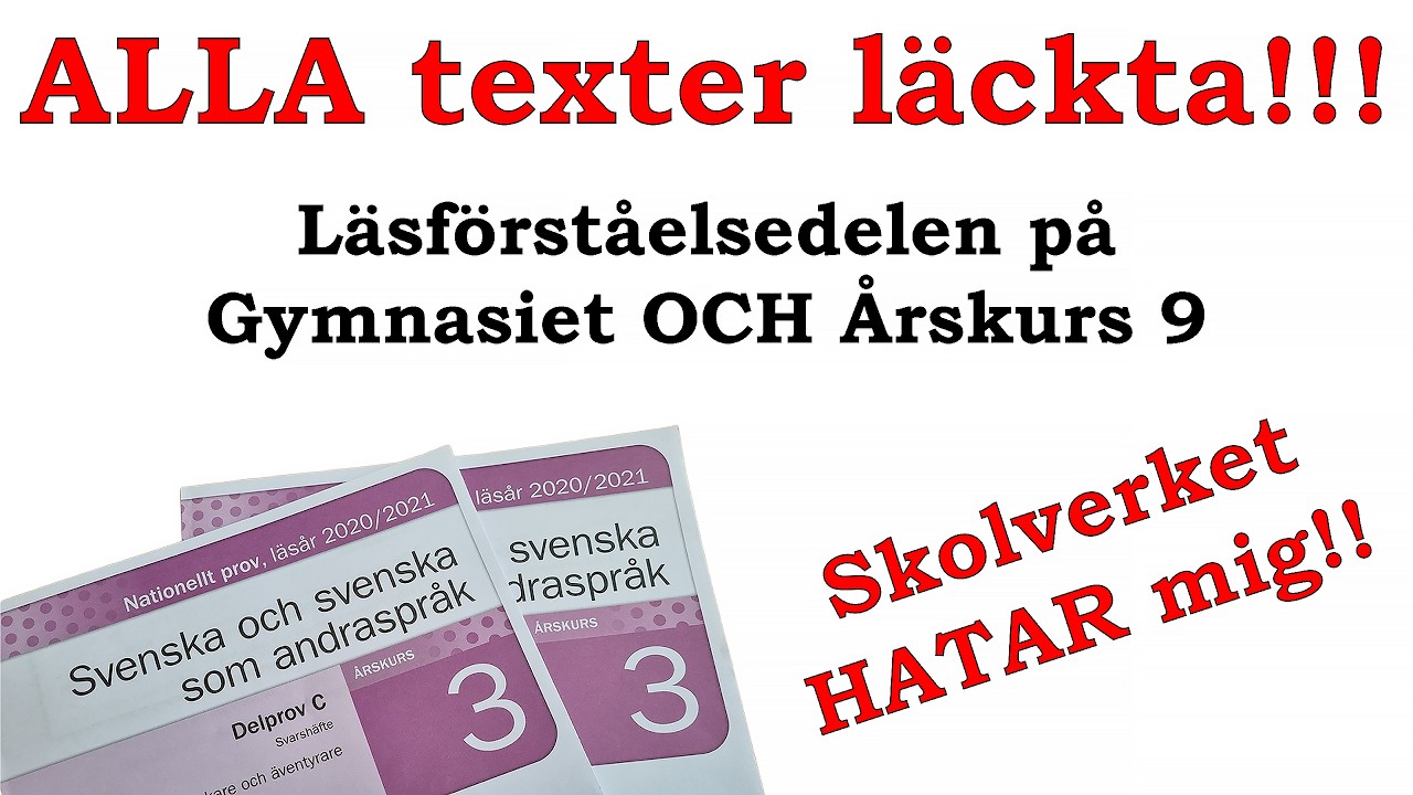 ALLA texter för Nationella Provens LÄSFÖRSTÅELSE!!!