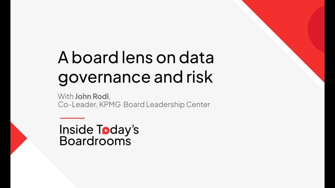 A board lens on data governance and risk