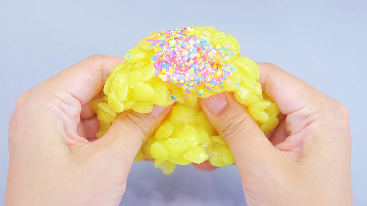 【ASMR】ゴリゴリが癖になる💛スライム Yellow Crunchy Slime【音フェチ】