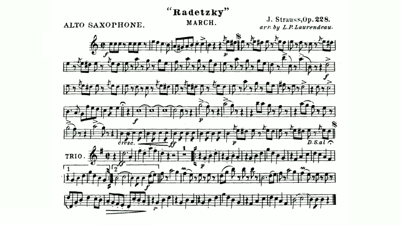 Radetzky March by Johann Strauss - Alto Saxophone