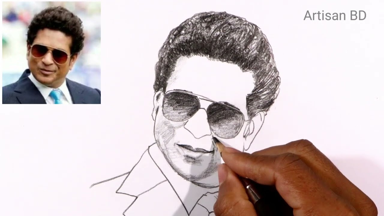 Draw of Sketches Sachin Tendulkar | cricket player  from India