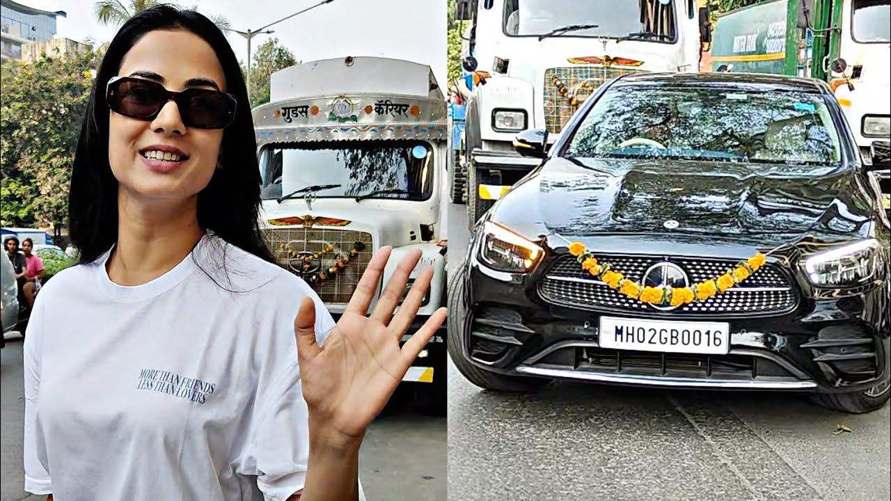 Sonal Chauhan Comes To See Her New House At Apartment In Juhu Mumbai Today With Her New MercedesE200