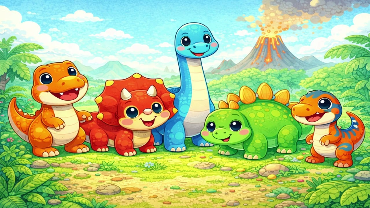 아기 공룡 동요 10분 🦖🦕 | 티라노 트리케라 브라키오 스테고 랩터 | Dinosaur Songs for Kids    #아기동요