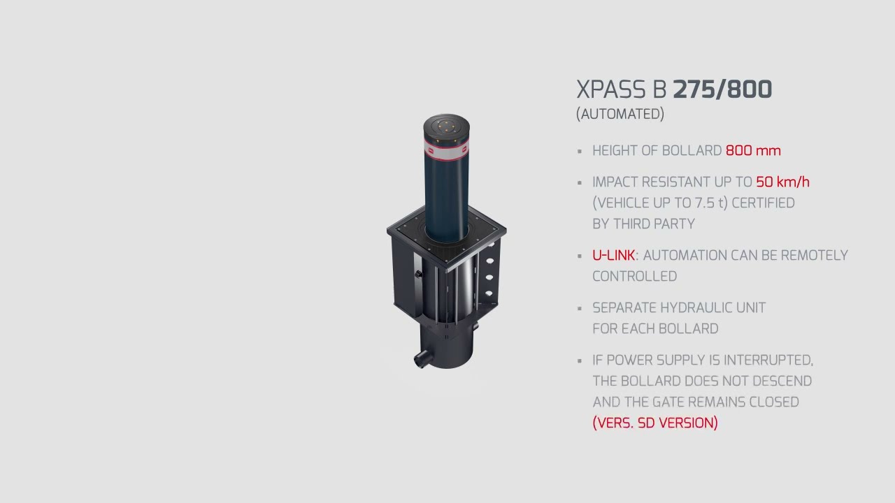 Bft X Pass HVM (Hostile Vehicle Mitigation) Automatic Bollard - Barriers Direct