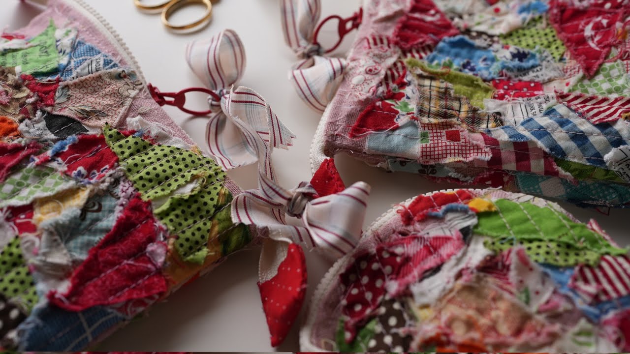 とても小さい布が主役のポーチ3種の作り方//How to make 3 types of pouches that are mainly made of very small cloth