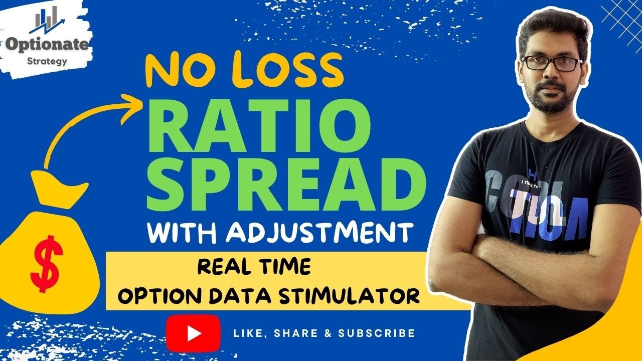 No Loss Call/Put Ratio Spread Adjustment With Real Time Option Data Stimulator  #ratiospread #noloss