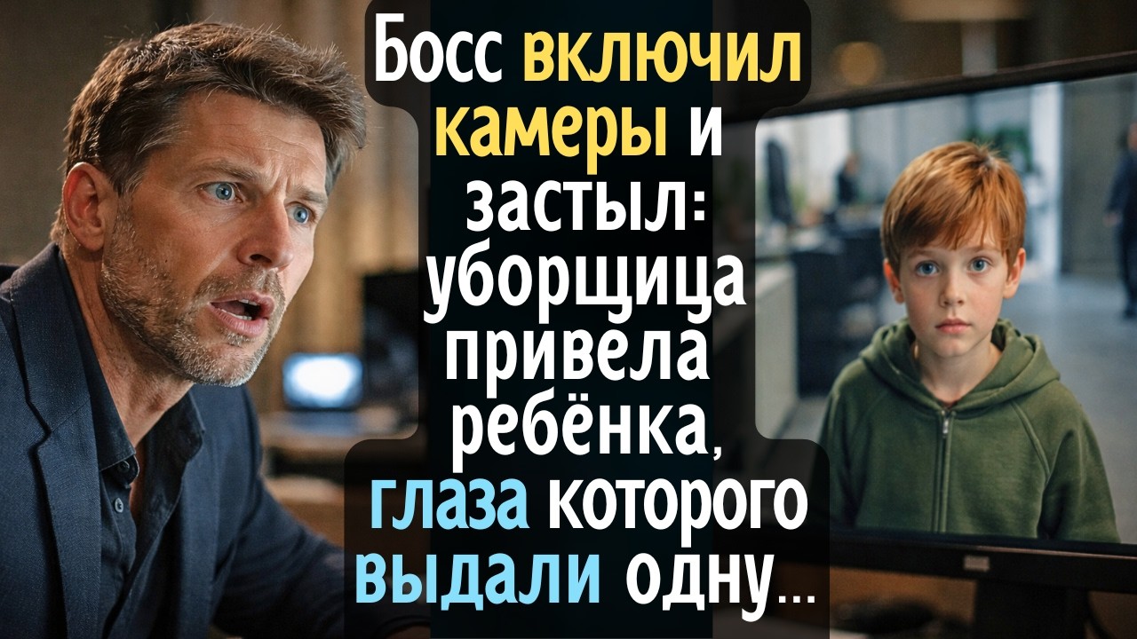 Босс включил камеры и застыл увидев, кого привела уборщица! Глаза ребёнка выдали одну страшную тайну
