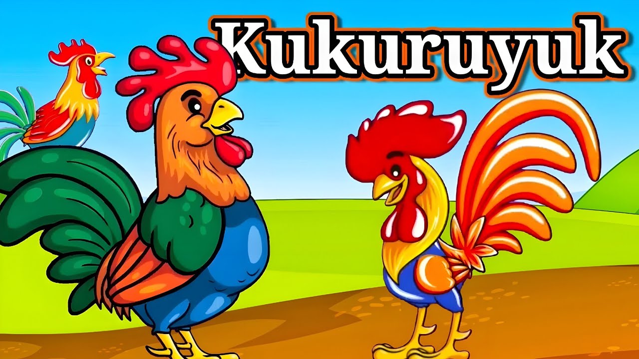 Lagu Anak Ayam Berwarna & Animasi Lucu Ayam Jago Kukuruyuk