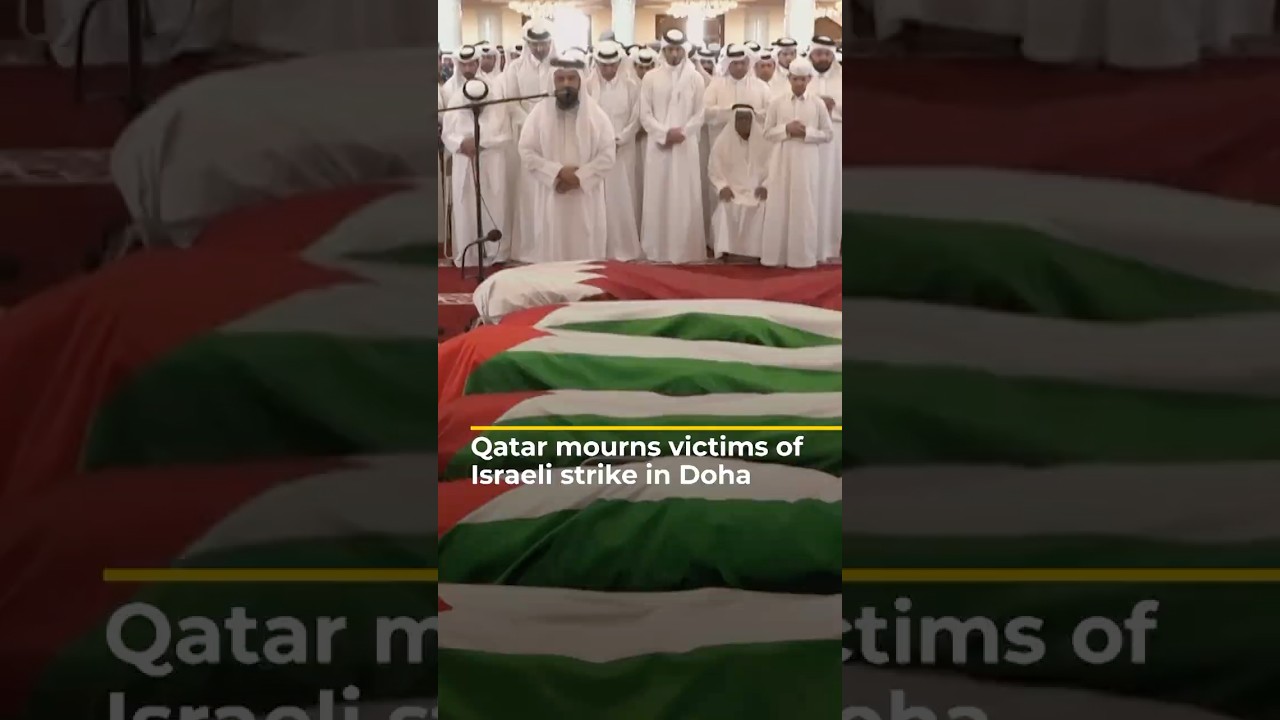 Funeral held in Doha after deadly Israeli attack | AJ #shorts