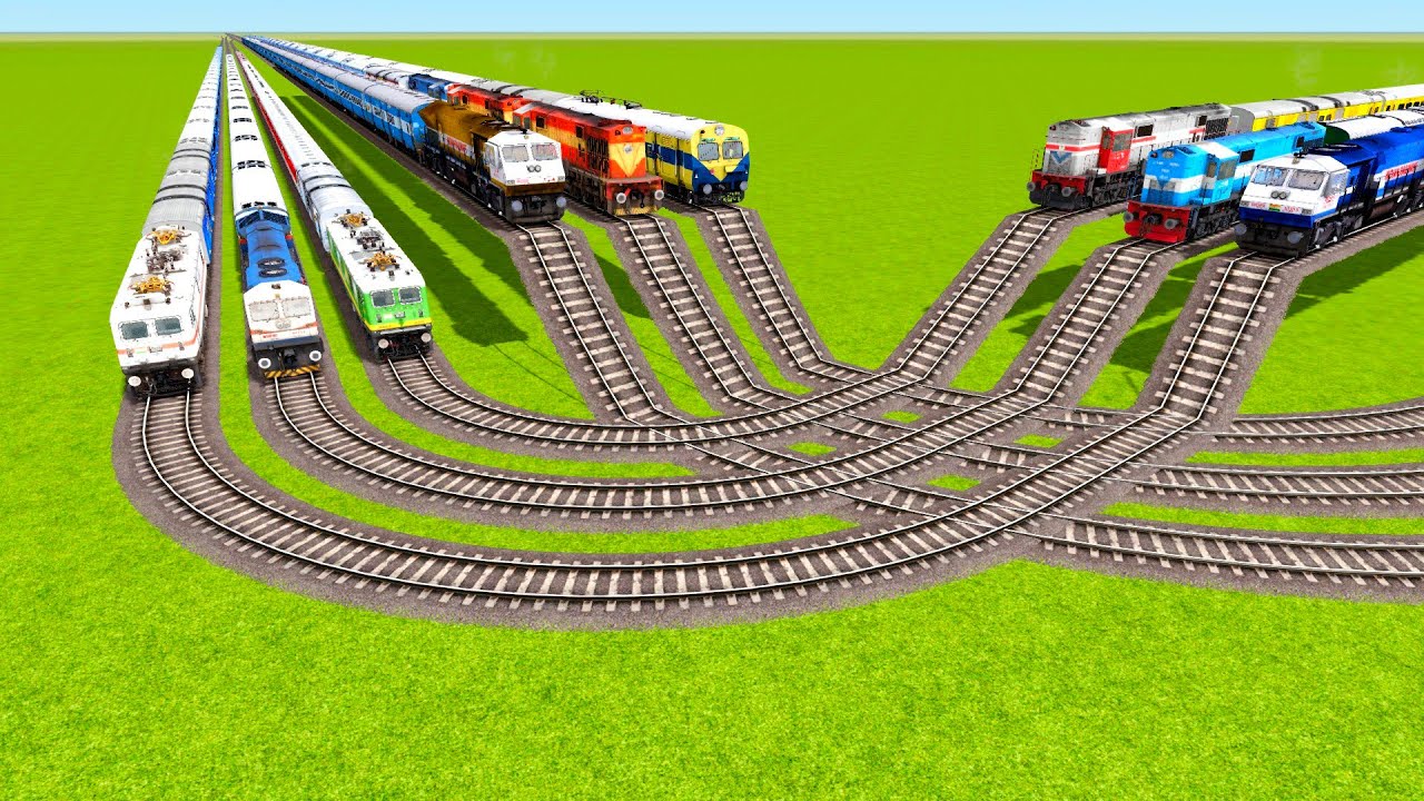 NINE FASTEST TRAINS HARDLY CLIMBED AND GETTING OF FROM HIGH U SHAPE RAILROAD TRACKS|Train simulator|