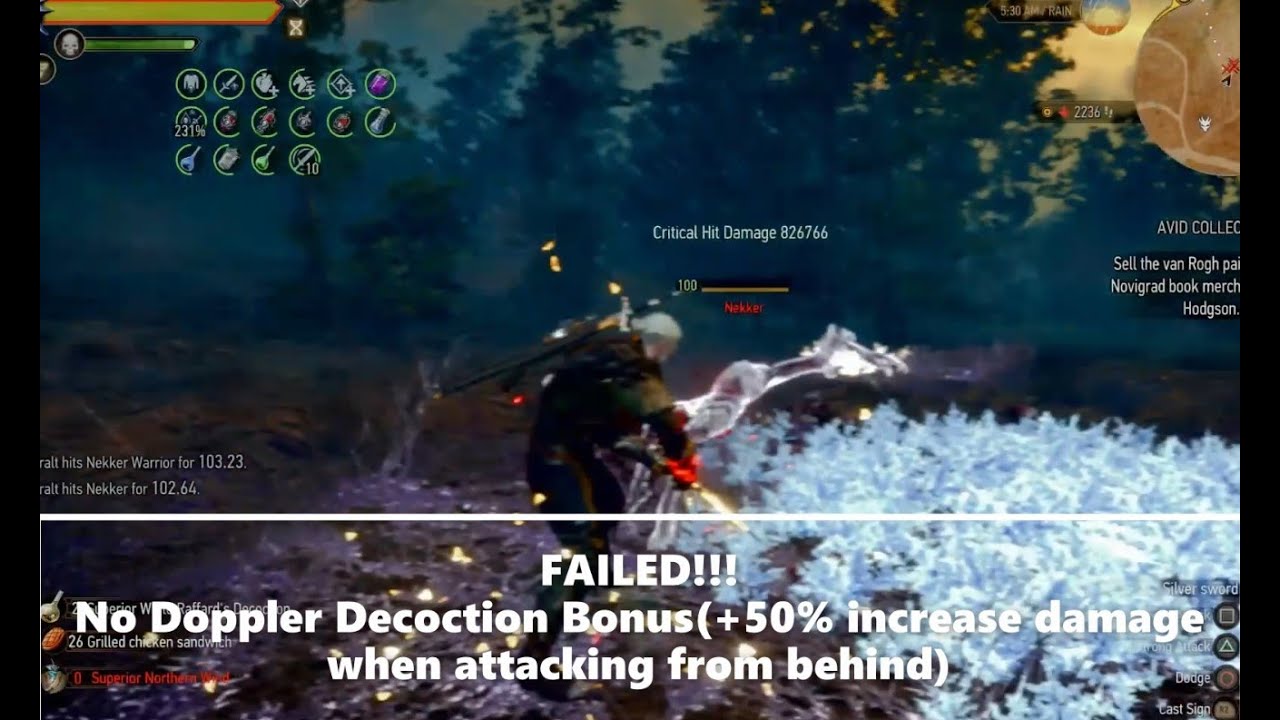 The Witcher 3: Max Damage - 826K Critical Hit Damage
