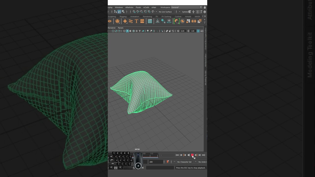 3D Pillow Modeling Tutorial #maya #tutorial
