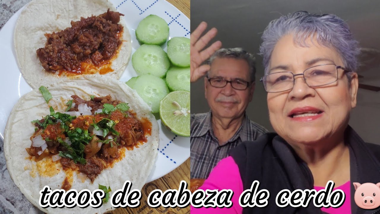 Cabeza de cerdo con chiles guajillo en tacos ! Deliciosos ! 😋🌶🌮🐷| Cocina Tutuli 
