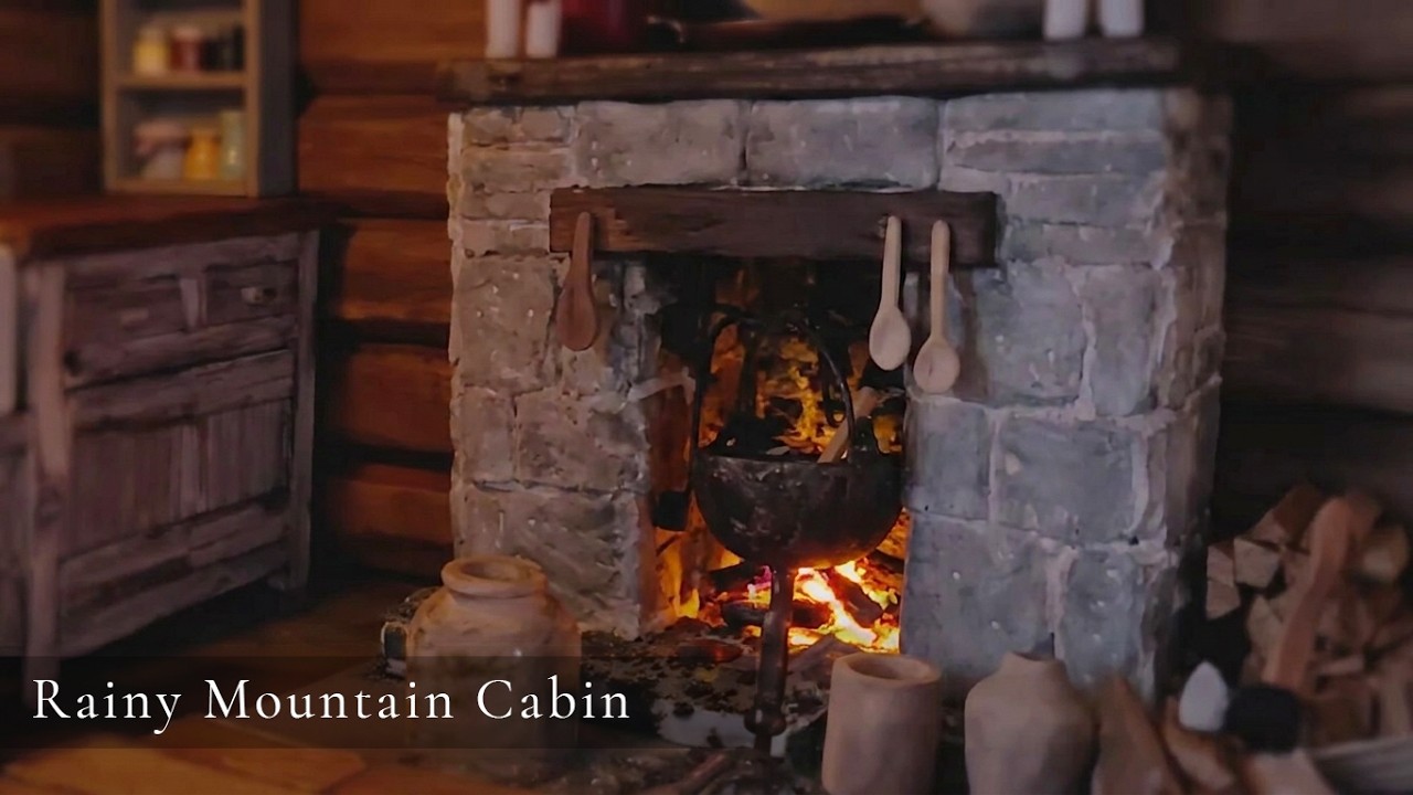 Miniature Ambience – Rainy Mountain Cabin  | Quiet Cabin Sounds　【てのひらミニチュア】 雨音に包まれる山小屋