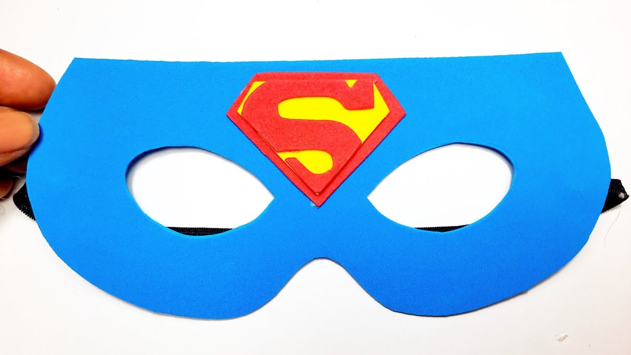 Como fazer Máscara SUPER HOMEM Fácil | MÁSCARA EM EVA | SUPER HOMEM ❤ Hellen Chagas