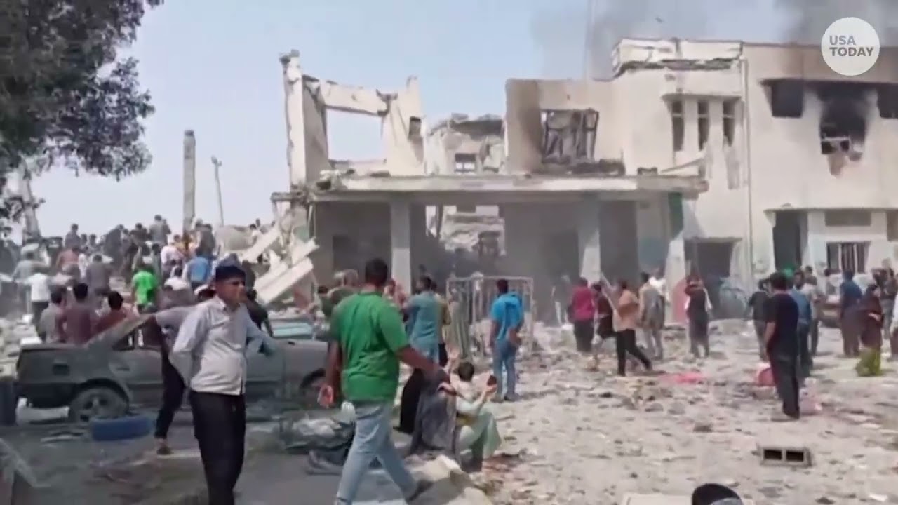 Aftermath of Iran girls' school hit by strike amid Israel and US attacks on Iran, killing dozens