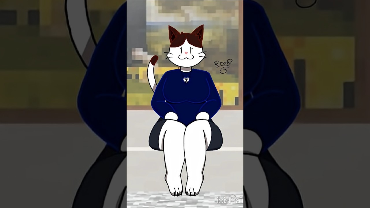 gatona sentada progreso waos #art #furry