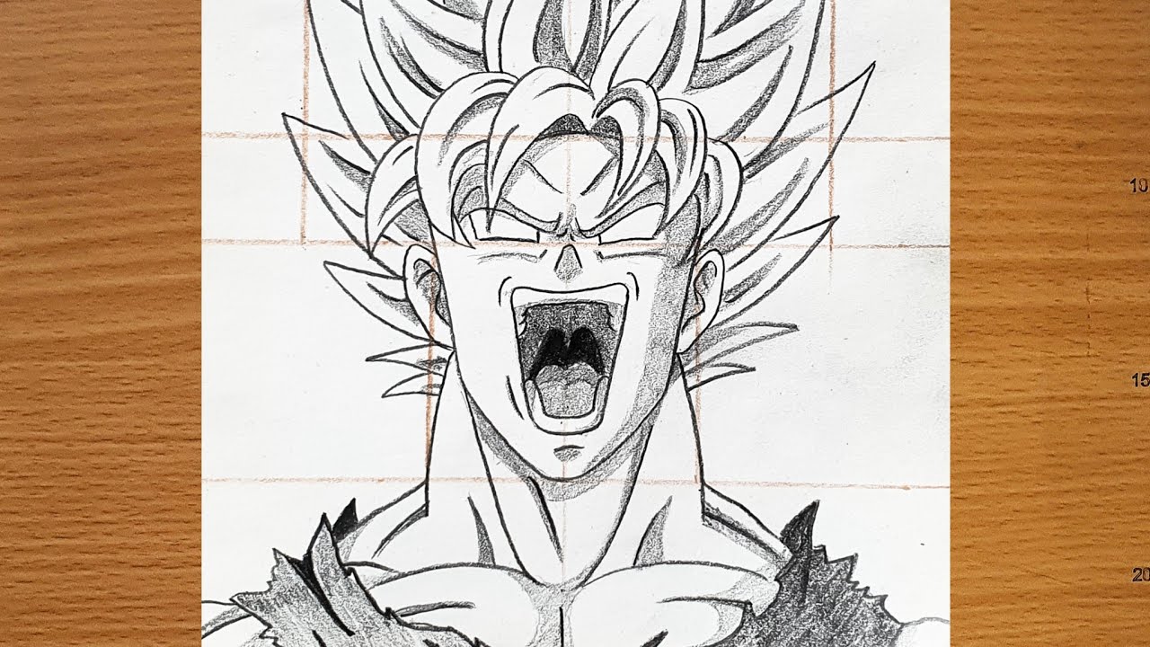 Super Saiyan Goku Drawing Tutorial | Easy Anime face Drawing for Beginners