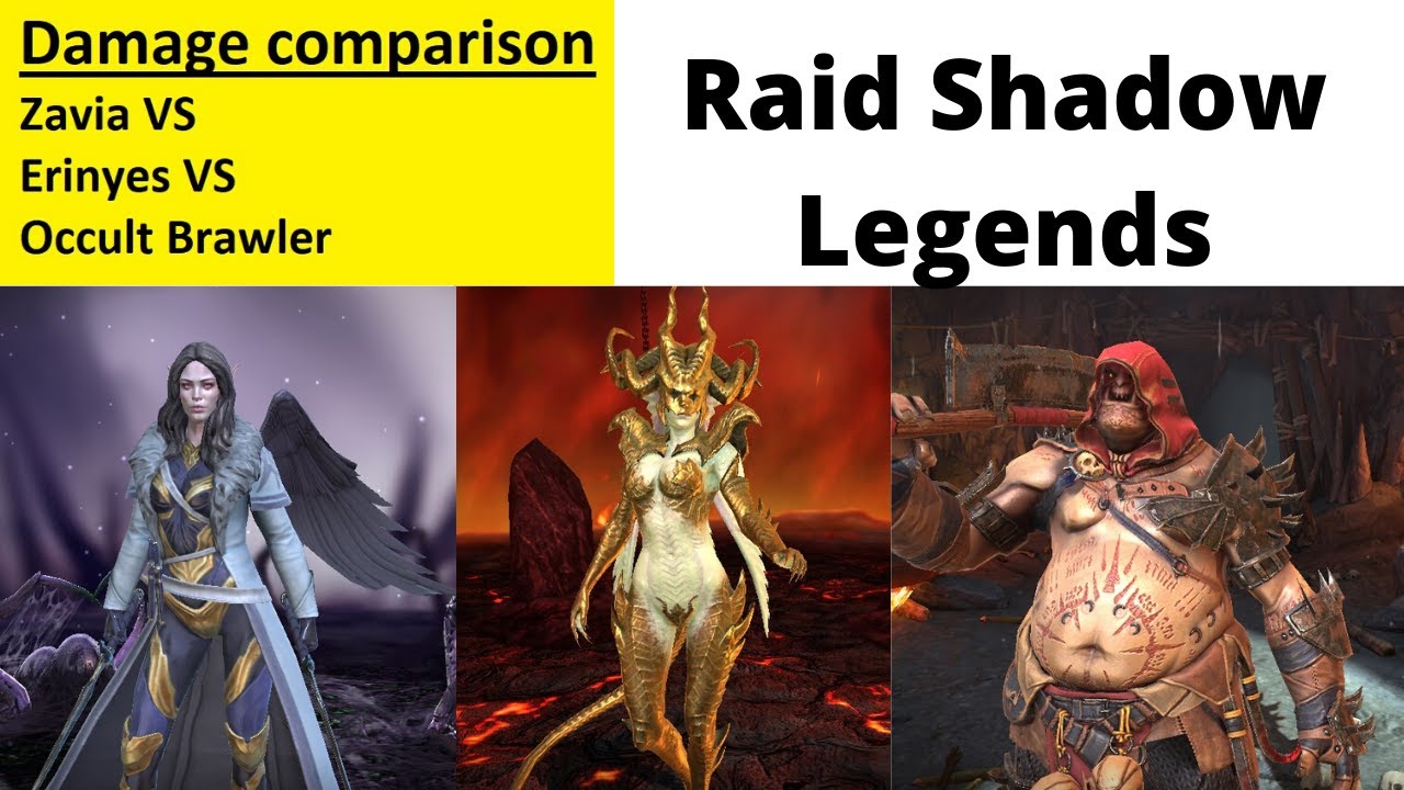 Zavia, Occult Brawler, Erinyes COMPARISON in Clan boss [YASO's clanboss series] Raid Shadow Legends