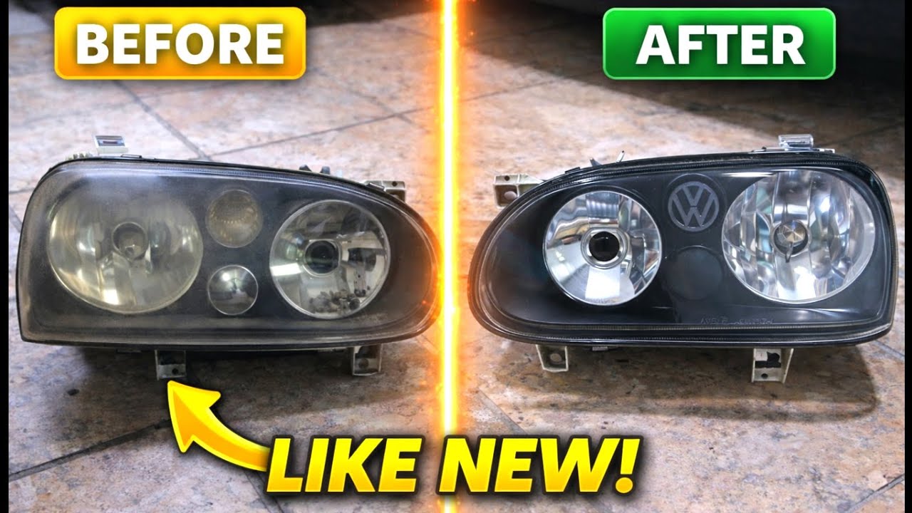 These headlights were COMPLETELY ruined.. / Volkswagen Golf 3 😳