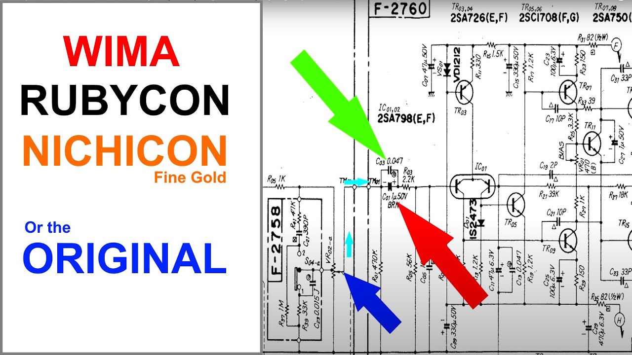 Amplifier Signal Path Capacitor Recapping. Which Cap Is Best. Nichicon, Rubycon, WIMA. Sansui au-217