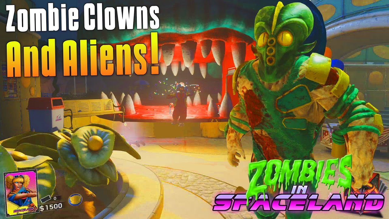 ZOMBIE CLOWNS AND ALIENS! (Infinite Warfare Zombies In Spaceland First Game & Funny Moments)