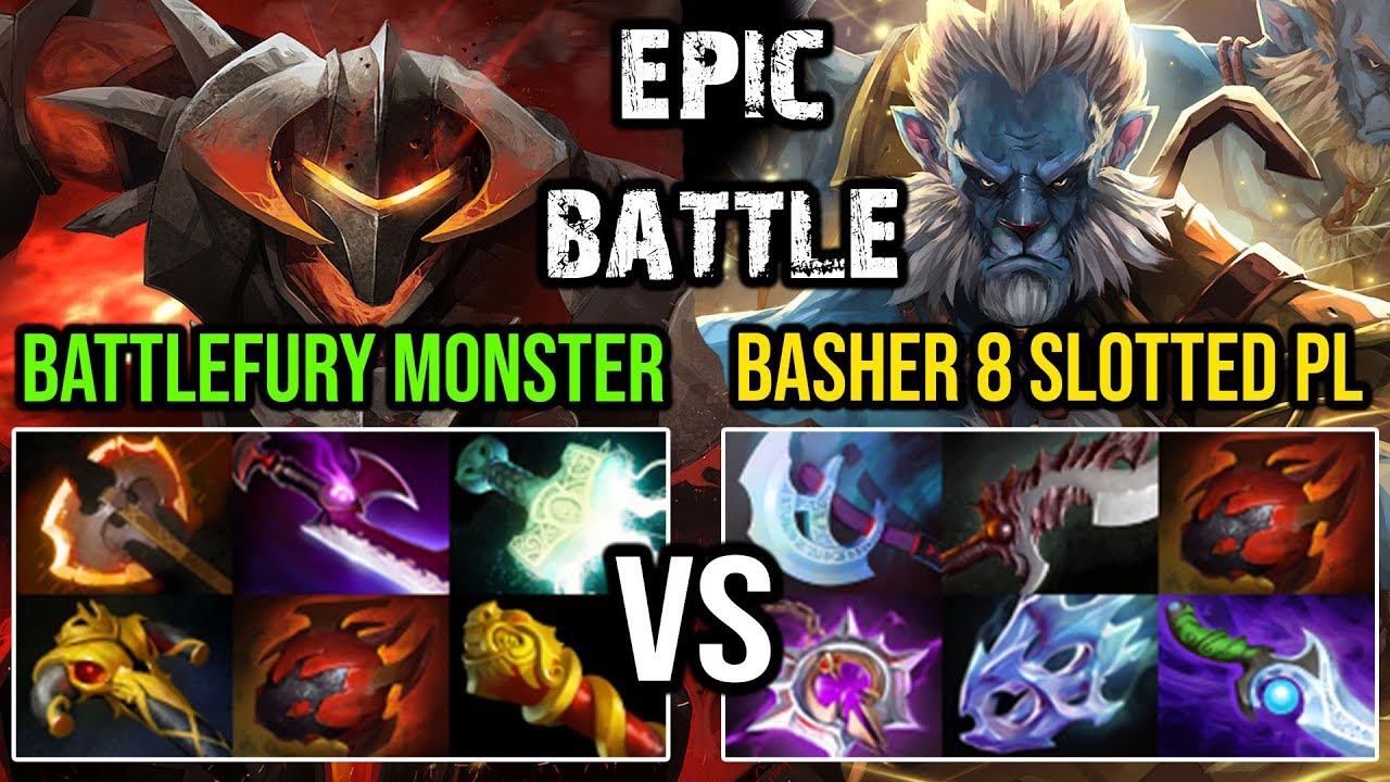 CLONE BATTLE!!! INVISIBLE BATTLEFURY CK VS BASHER 8 SLOTTED PL | DOTA 2 CARRY WAR