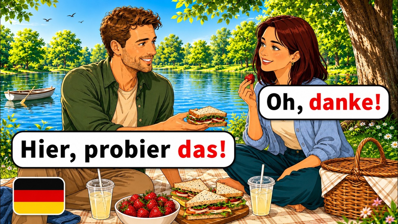 German for beginners: 12 Simple German dialogues at the Airport (A1-A2 level)