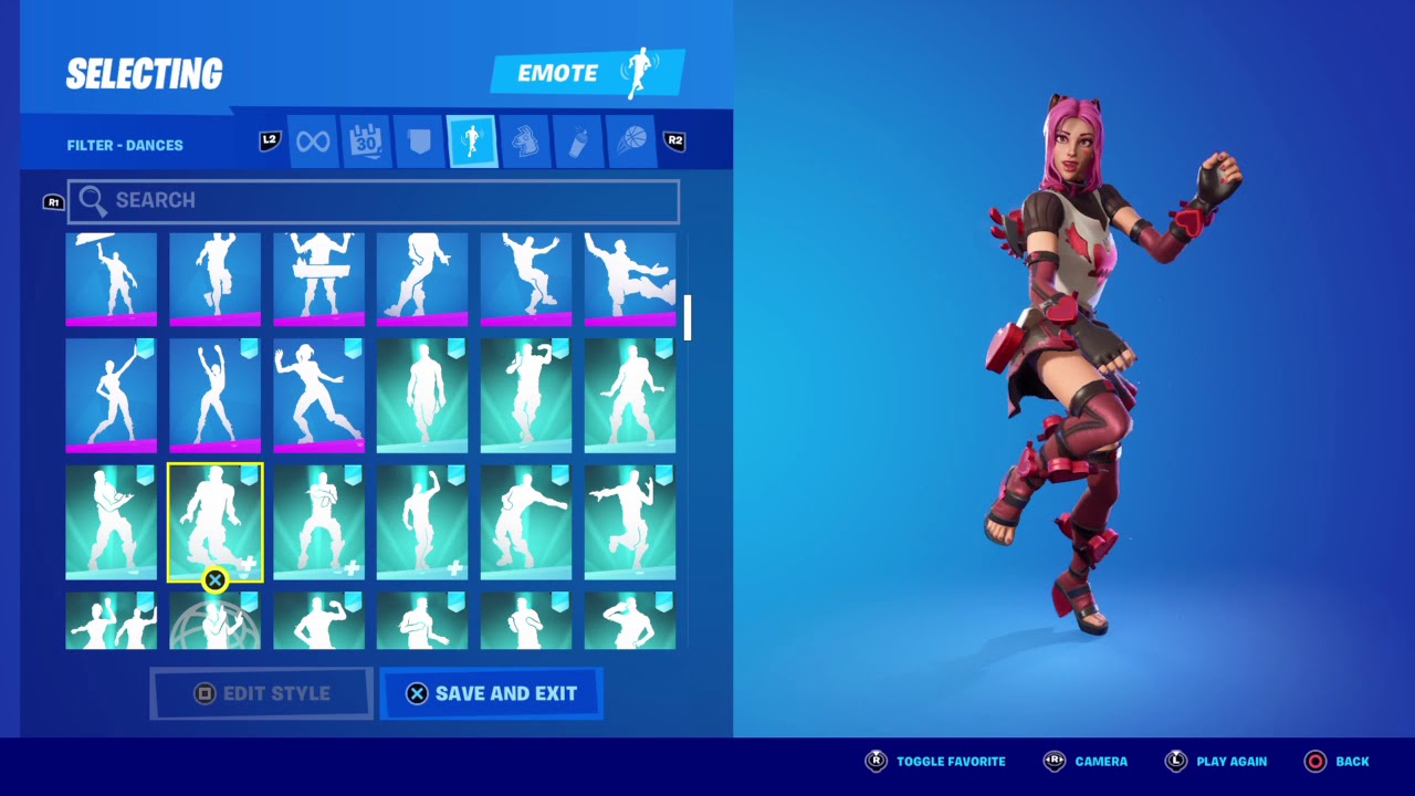 Skin Lovely showcase with almost all emotes from fortnite! 💘