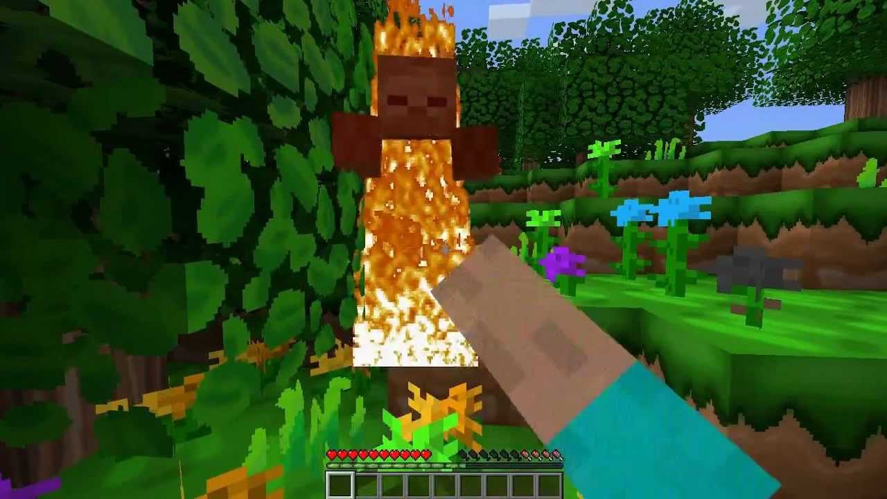 Let's play Minecraft (Часть 2) Добываем мяско,едим
