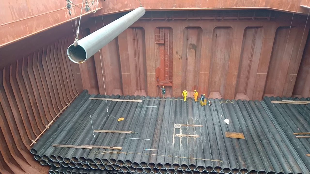 (HOW) Steel Pipes Loaded in JAPAN Ports.
