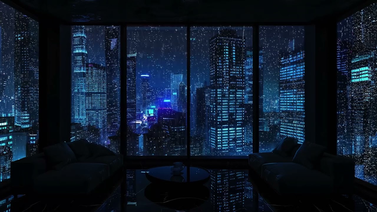 Serene Midnight Rainfall Atmosphere | Calming Rain Sounds for Relaxation, Focus and Sleep Therapy