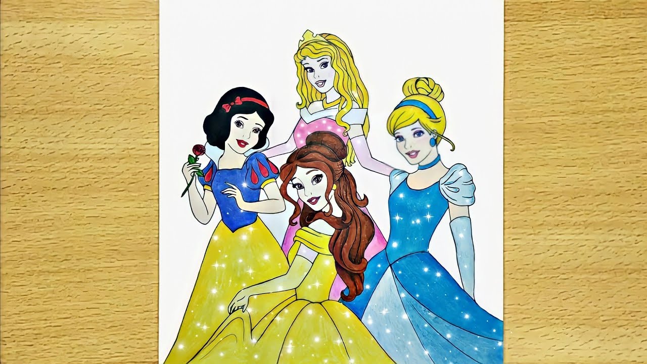 How to draw a group of Princesses - step by step || Drawing tutorial
