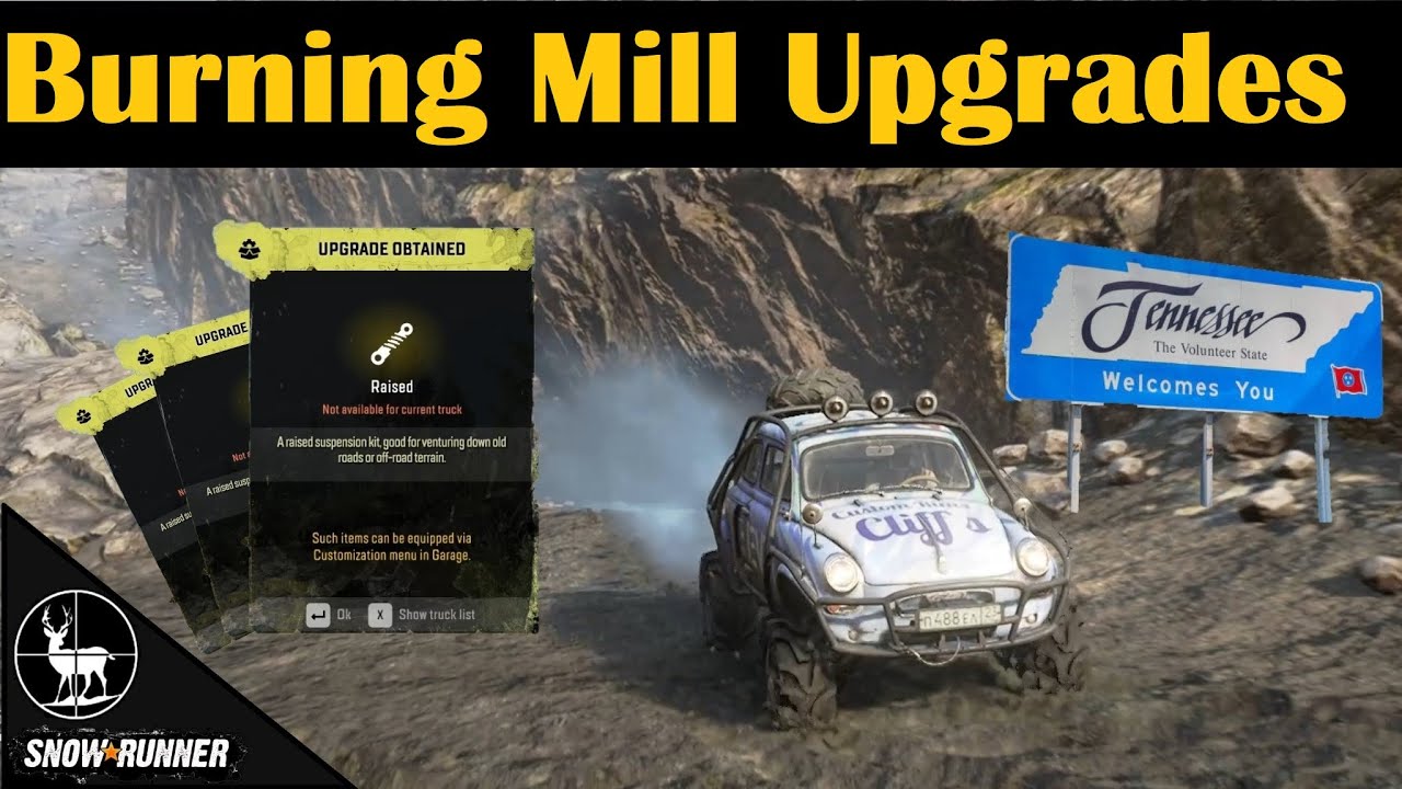 ALL Upgrade Locations (Tennessee DLC) SnowRunner Phase 7 Burning Mill