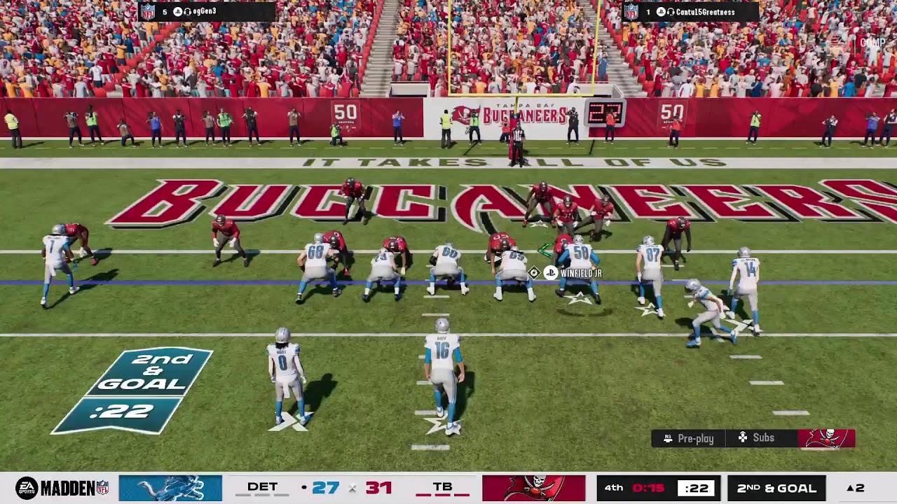 Madden26 🏈CANTU (Bucs) vs Gen (Lions)