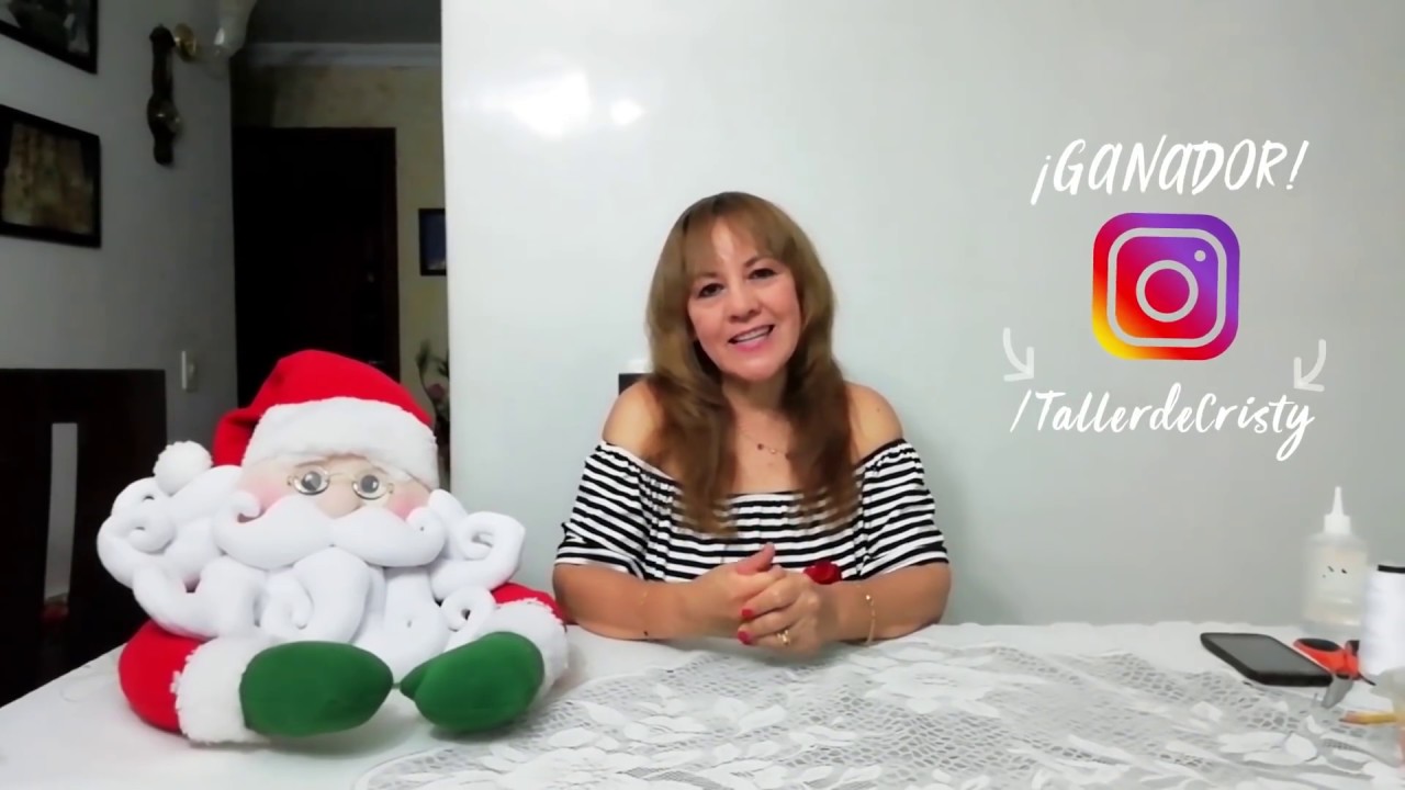 Manualidades cristy monroy- como hacer papá noel en copa del árbol