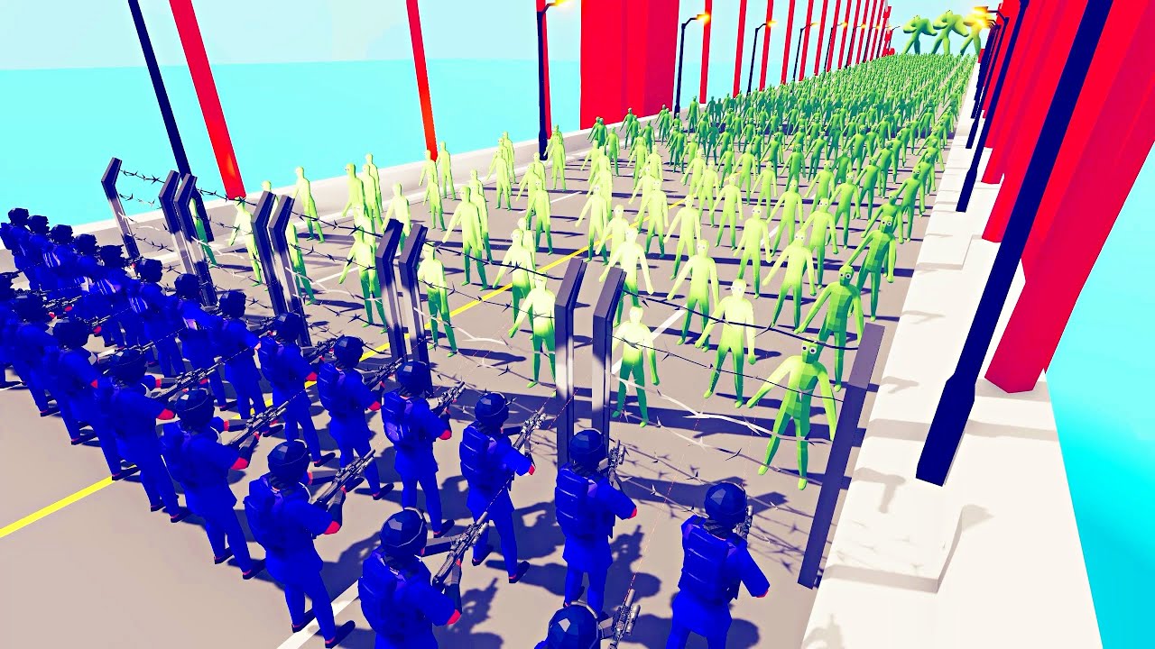 Bridge Zombie Wave vs Swat - Totally Accurate Battle Simulator TABS