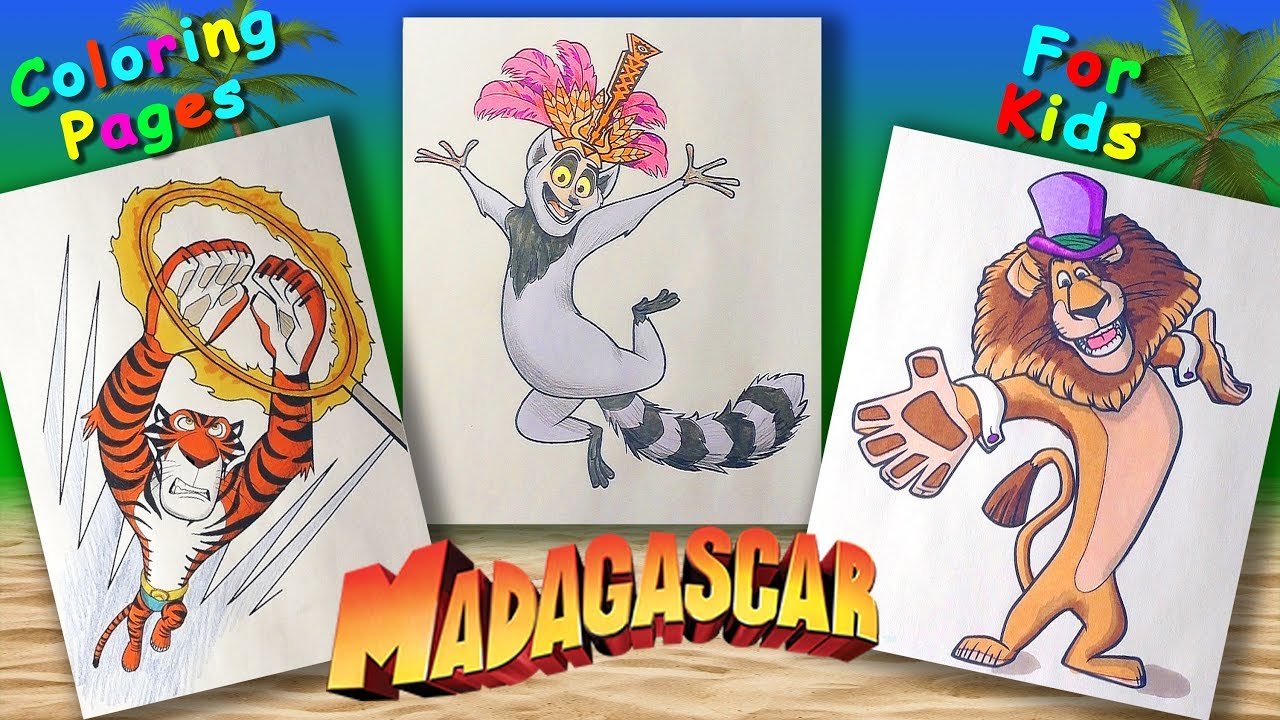 Madagascar cartoon characters Part 4 #ColoringPages #forKids #Colouring and Draw with Madagascar