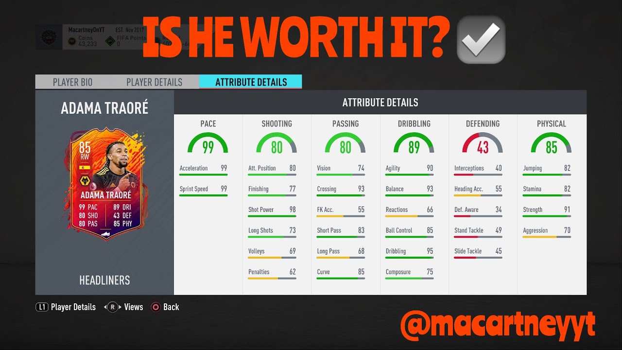 IS 85 HEADLINERS SBC ADAMA TRAOR&Eacute; WORTH IT? | 85 HEADLINERS SBC ADAMA TRAOR&Eacute; PLAYER REVIEW! #FIFA20