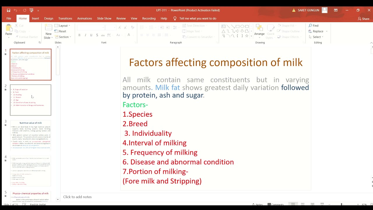FACTORS AFFECTING COMPOSITION OF MILK BY DR. SUSHMA KUMARI, DEPT. OF LPT, BVC, PATNA
